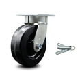 Service Caster 6 Inch Kingpinless Phenolic Wheel Swivel Caster with Swivel Lock SCC-KP30S620-PHR-BSL